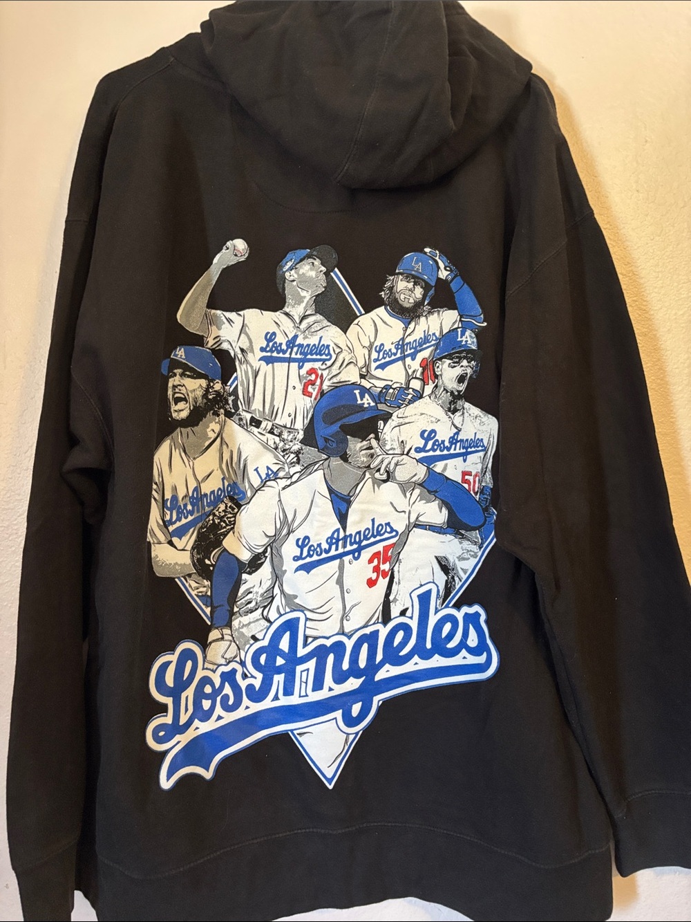 Los Angeles Dodgers Menβs Graphic Black Hoodie Sweatshirt, Size 2XL